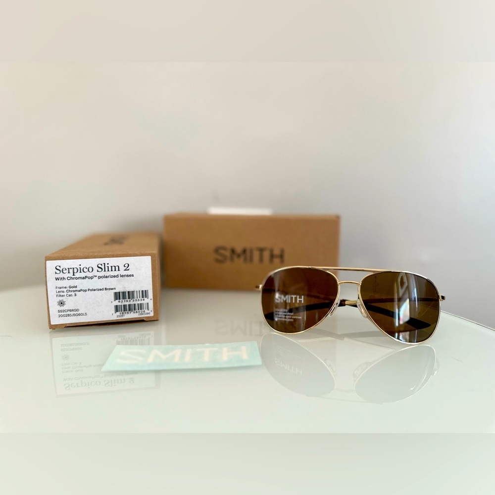 Serpico Slim 2 - Gold/Chromapop Polarized Brown Sunglasses by SMITH